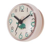 FQRDKT Reloj de Pared Impermeable Reloj Ducha Ventosa Reloj Compacto Sin Ruido Ideal para Cocina Gabinete Mesa Baño Refrigerador Adecuado para Decoración, Blanco, Individual