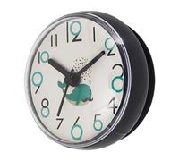 FQRDKT Reloj de Pared Impermeable Reloj Ducha Ventosa Reloj Compacto Sin Ruido Ideal para Cocina Gabinete Mesa Baño Refrigerador Adecuado para Decoración, Gris, Individual