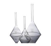 FQSWM Embudo de Vidrio Triangular de Laboratorio - Embudo de Vidrio de borosilicato Grueso for Equipos de Laboratorio(150mm 1pc)