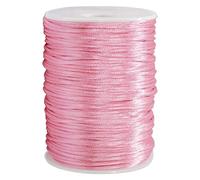 FQTANJU Rollo de cordón de nailon satinado de alta calidad de 2 mm x 100 yardas, cola de rata Kumihimo, nudo chino, rosa