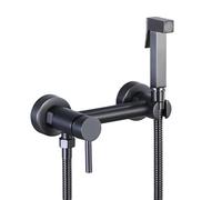 FQYEP Bidé de Pared Kit de Pulverización para Inodoro Gris Grifo para Wc Bidet Latón Fría Y Caliente,Tipo A