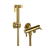 FQYEP Bidet para Wc Dorado Ducha Bidet para Wc Grifo Portatil Kit Ducha de Lavabo Latón,Tipo D