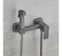 FQYEP Bidet Portatil para Wc Latón Grifo Bidet Ducha Higienica para Wc Agua Fria Y Caliente,Gris,Do