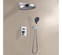 FQYEP Conjunto de Ducha Empotrada Griferia Empotrada Baño con Rociador Y Mango de Ducha,Cromado,Segunda Función