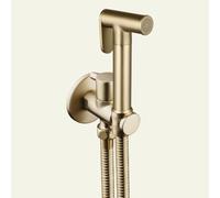 FQYEP Ducha Bidet para WC Grifo Bide De Latón Montaje En Pared Pulverizador De Bidé Mango Único Un Solo Orificio,Oro Cepillado