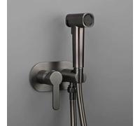 FQYEP Ducha Higienica Bidet,Pulverizador De Bidé De Mano,Mango Único Agua Fría Y Caliente Latón con Manguera,Gris Pistola