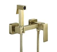 FQYEP Ducha Higienica para Wc Oro Cepillado Bidet Portatil para Wc, Higiene Personal, Baño de Mascotas,Tipo C