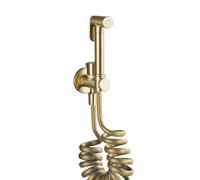 FQYEP Ducha Higienica para WC Pulverizador De Bidé De Mano Latón Solo Agua Fría Un Solo Orificio Montado En La Pared para Baño,Oro Cepillado