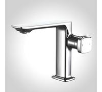 FQYEP Grifo de Baño Monomando Grifo Mezclador Baño Lavabo Latón Fría Y Caliente Instalación Fácil,Cromado,Bajo