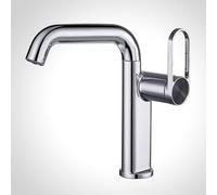 FQYEP Grifo Lavabo Monomando Latón Grifos para Lavabos de Baño Giratorio de 360° Agua Fría Y Caliente,Cromado