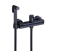 FQYEP Grifo para Wc Bidet Latón Duchas Higienicas para Wc Kit para Higiene Personal, Baño de Mascotas,Negro,A