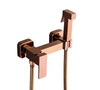 FQYEP Grifo para Wc de Mano Grifo Bidet para Wc para Higienico Bidet para Inodoro Agua Caliente Y Agua Fria,Oro Rosa