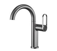 FQYEP Grifos Lavabos Modernos Grifo de Baño Monomando Giratorio de 360° Agua Fría Y Caliente,Gris