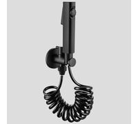 FQYEP Juego De Pulverizador De Bidé Latón Rociador De Bidé Pared | Pistola Rociadora para Inodoro G1/2 Modo Dual Ducha Portatil con Manguera Adecuada para Limpieza De Baños,Negro