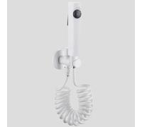FQYEP Juego De Pulverizador De Bidé Latón Rociador De Bidé Pared | Pistola Rociadora para Inodoro G1/2 Modo Dual Ducha Portatil con Manguera Adecuada para Limpieza De Baños,Blanco