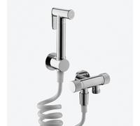 FQYEP Kit Bidet De Mano para WC Cromado Grifo WC Pared Latón G1/2 con Válvula Ángulo De Doble Salida Y Válvula Antirretorno para Baño