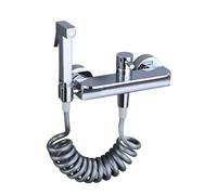 FQYEP Kit de Rociador de Mano para Inodoro Latón Grifo Bidet para Wc Agua Fría Y Caliente,Cromado,B