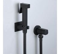 FQYEP Pulverizador De Bidé De Mano Ducha Bidet Latón Montaje En Pared con Manguera Y Base Fija Adecuada para Bañar Mascotas,Negro
