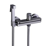 FQYEP Pulverizador de Bidé para Inodoro Duchas Higienicas para Wc Latón Agua Fría Y Caliente,Gris,A