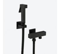 FQYEP Rociador De Bidé WC Negro Ducha Portátil Latón Solo Agua Fría Diseño De Caño Doble Montado En La Pared Se Puede conectar Al Inodoro O A La Lavadora