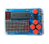 FR-4 PCB - Juego de consola de juegos con 4 juegos (rojo) | STEM educativo, instrucciones de color, comprensión del diseño del circuito, fundamentos de la electrónica