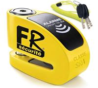 FR Sécurité FR410Y Candado Moto Disco Homologado SRA, Más Disuasorio, Alarma ON/Off 120dB Opcional, Mas Disuasorio, Cerradura Alta Seguridad, Bloqueo Pinza Antirrobo Freno para Motocicleta Scooter