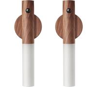 FR.Tooc Apliques de pared, sensor portátil inteligente, luz nocturna de madera, recargable por USB, luz nocturna magnética para dormitorio, pasillo, escalera, lámpara de inducción de pared (madera de