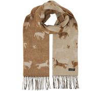 FRAAS Bufanda Cashmink para mujer, diseño de caballos, cara doble, 35 x 200 cm, 100% poliacrílico, Beige suave., Talla única