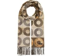FRAAS Bufanda de cashmink para mujer, diseño geométrico de círculos, suave y cálida, 35 x 200 cm, Beige suave., Talla única