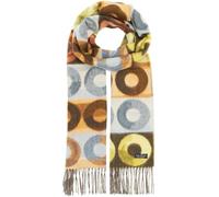 FRAAS Bufanda de cashmink para mujer, diseño geométrico de círculos, suave y cálida, 35 x 200 cm, Brownie., Talla única