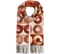 FRAAS Bufanda de cashmink para mujer, diseño geométrico de círculos, suave y cálida, 35 x 200 cm, Color rojo., Talla única
