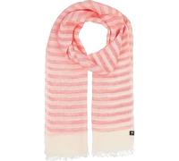 FRAAS Bufanda de mujer 100% lino a rayas, ligera, verano, 60 x 180 cm, rojo francés, Talla única