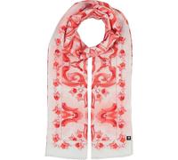 FRAAS Bufanda para mujer, diseño de mosaico, algodón, 58 x 180 cm, rojo francés, Talla única