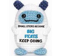 Frabaca Regalos emocionales hechos a mano de ganchillo Yeti para mujeres y hombres, cálido y divertido, muñeco de nieve, muñeca de ganchillo, cirugía, recuperación, pérdida de peso, compañía emocional