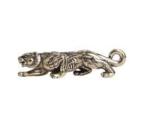 Frabakas Tiger On Prey - Figuras de latón de cobre envejecido, estatuas, centros de mesa, miniaturas, pisapapeles, coleccionables, decoración del hogar, regalos, manualidades, 1,3 cm x 5,5 cm