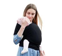 Frabe Family - Fular portabebés para recién nacido, riñonera para bebé, color negro, hasta 16 kg (negro)