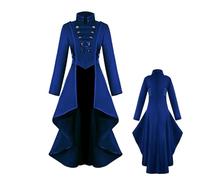 Frac victoriano frac para mujer - Uniforme de boda de abrigo Renacentista Steampunk, chaqueta renacentista vintage, chaqueta victoriana Swallow Cola Long Trench