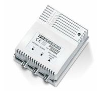 Fracarro Fuente de Alimentación Conmutada Estabilizada 24V - 1 Entrada/2 Salidas, 100mA - Enchufe Tipo C - Conectores F en Banda TV (5-862MHz) - Alta Eficiencia y Bajo Consumo