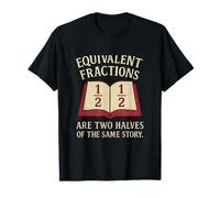 Fracciones equivalentes Matemáticas Gráfico Rústico Serif Camiseta