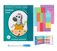 Fracciones Manipulativas, Matematica Montessori, Juegos Matematicas, Juegos Educativos Niños 5 6 7 8 9 Años Montessori, Juguete Educativo de Matemáticas, Juegos de Matemáticas para Niños (Cebra)