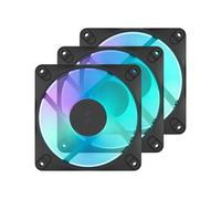 Fractal Design - Dynamic 3 12 RGB 3-Pack Black 120 mm PWM Fans - ARGB Gen 2 Lighting - Swept Blade Design - Daisy-Chainable Cables - Rifle Bearing