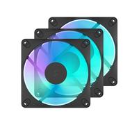 Fractal Design - Dynamic 3 14 RGB 3-Pack Black 140 mm PWM Fans - ARGB Gen 2 Lighting - Swept Blade Design - Daisy-Chainable Cables - Rifle Bearing
