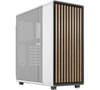 Fractal Design Caja North Chalk White - Frente roble, laterales malla, 2 ventiladores 140 mm, USB-C
