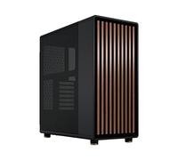 Fractal Design North Charcoal Black - Frente de Madera de Nogal - Paneles Laterales de Malla - Incluye Dos Ventiladores Aspect PWM de 140 mm - Puerto USB Tipo C