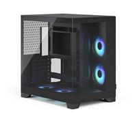 Fractal Design Pop 2 Vision Black RGB Caja PC Gaming con Vidrio panorámico - Diseño de Doble cámara - 4 Ventiladores RGB Reverse - ATX/E-ATX/mATX/ITX