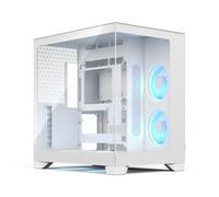 Fractal Design Pop 2 Vision White RGB Caja PC Gaming con Vidrio panorámico - Diseño de Doble cámara - 4 Ventiladores RGB Reverse - ATX/E-ATX/mATX/ITX