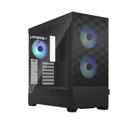 Fractal Design Pop Air RGB Negro, Vidrio Templado, Tinte Claro | Chasis gaming mid-tower con 3 ventiladores Aspect 12 RGB, frontal de malla hexagonal y soporte para placas mATX/ITX.