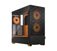 Fractal Design Pop Air RGB núcleo Naranja, Vidrio Templado, Tinte Claro | Chasis Gaming con 3 ventiladores de 120 mm, panel de malla fina y soporte para radiadores de 280 mm en color naranja.