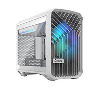 Fractal Design Torrent Nano RGB White - Clear Tint Tempered Glass Side Panel - Open Grille for Maximum Air Intake - 180mm RGB PWM Fan Included - Type C - mATX Airflow Mini Tower PC Gaming Case