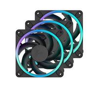 Fractal Design Ventiladores Momentum 12 RGB 3-Pack Negro - Ventiladores PC con Palas LCP Eficientes y Anillo de Luz ARGB Personalizable